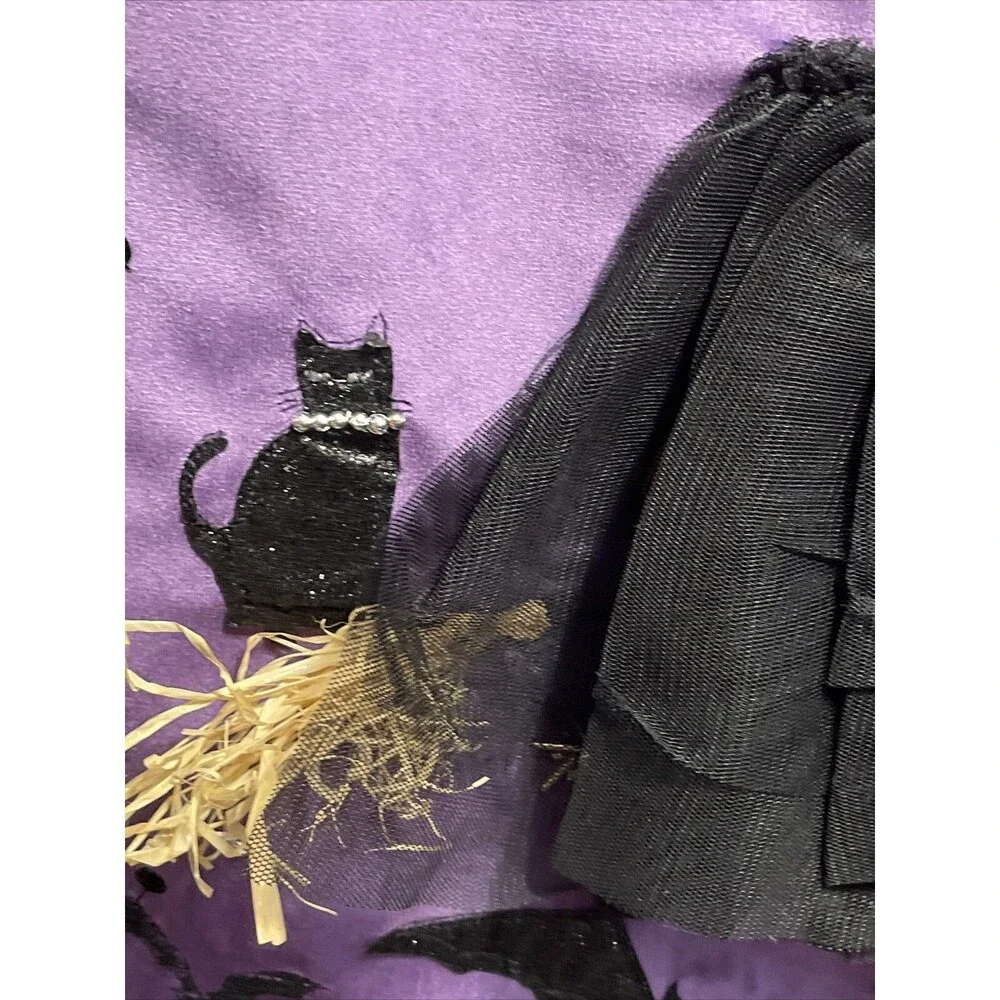 3D Witch Legs & Broom Halloween Table Runner 14”x72